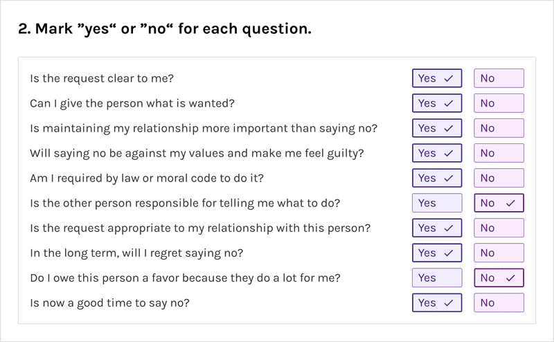 A survey makes yes or no answers easier for the user to mark